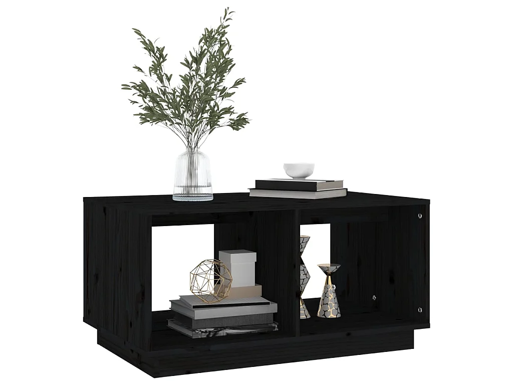 Salontafel 80x50x40 cm massief grenenhout zwart