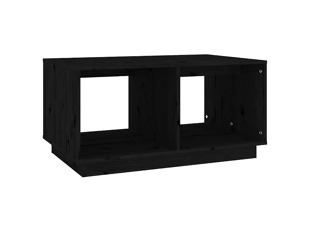 Table basse Noir 80x50x40 cm Bois massif de pin
