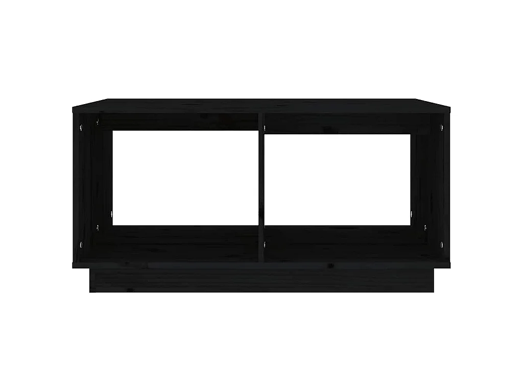 Table basse Noir 80x50x40 cm Bois massif de pin