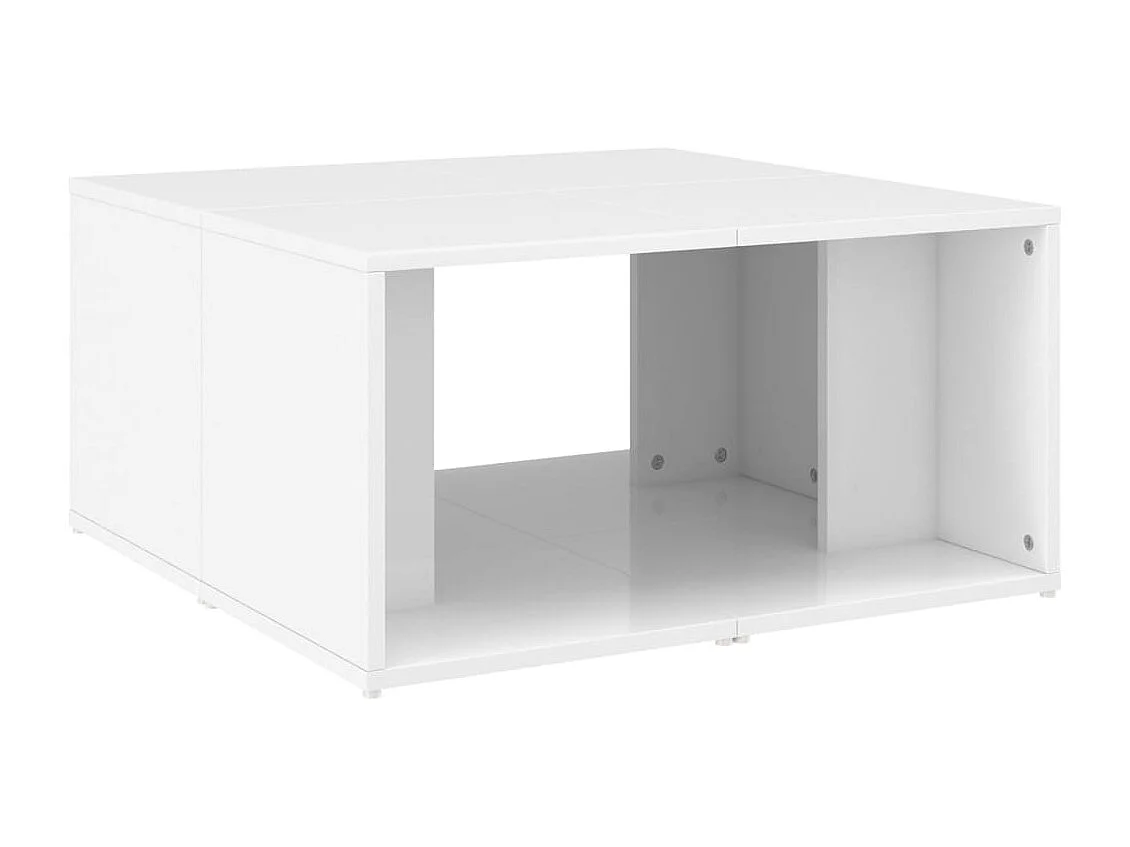 Tables basses 4 pcs blanc brillant 33x33x33cm bois d'ingénierie