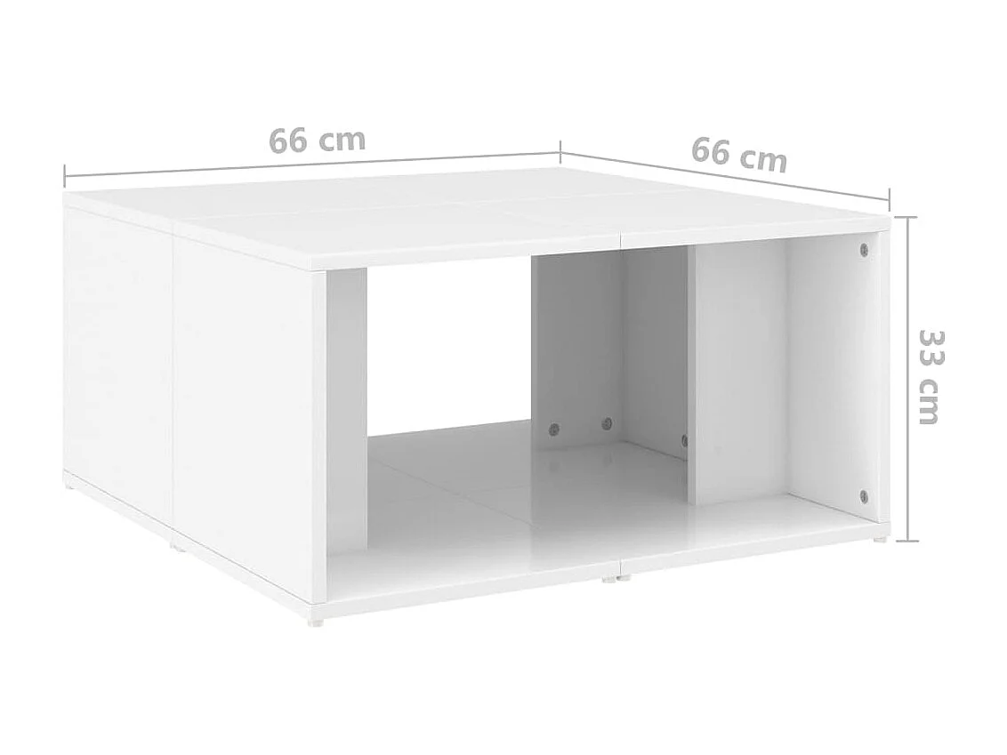 Tables basses 4 pcs blanc brillant 33x33x33cm bois d'ingénierie