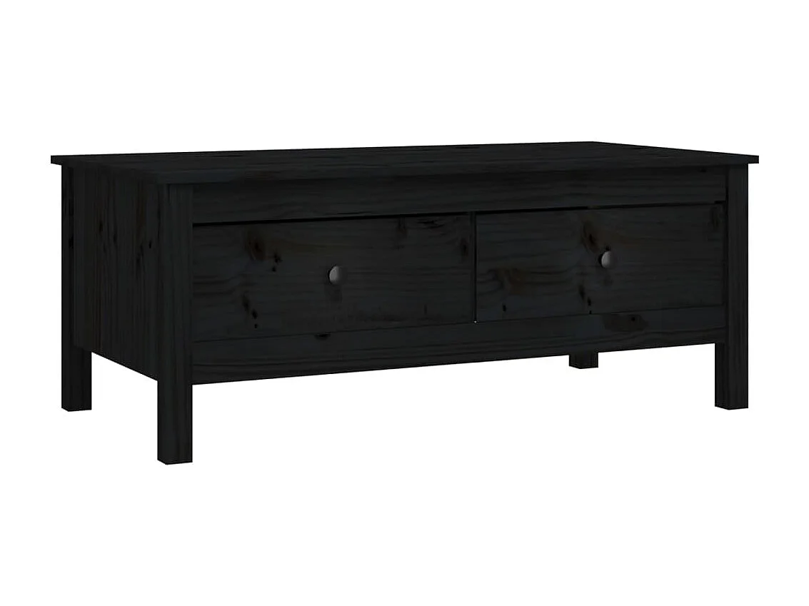 Mesa de centro 100x50x40 cm madeira de pinho maciça preto