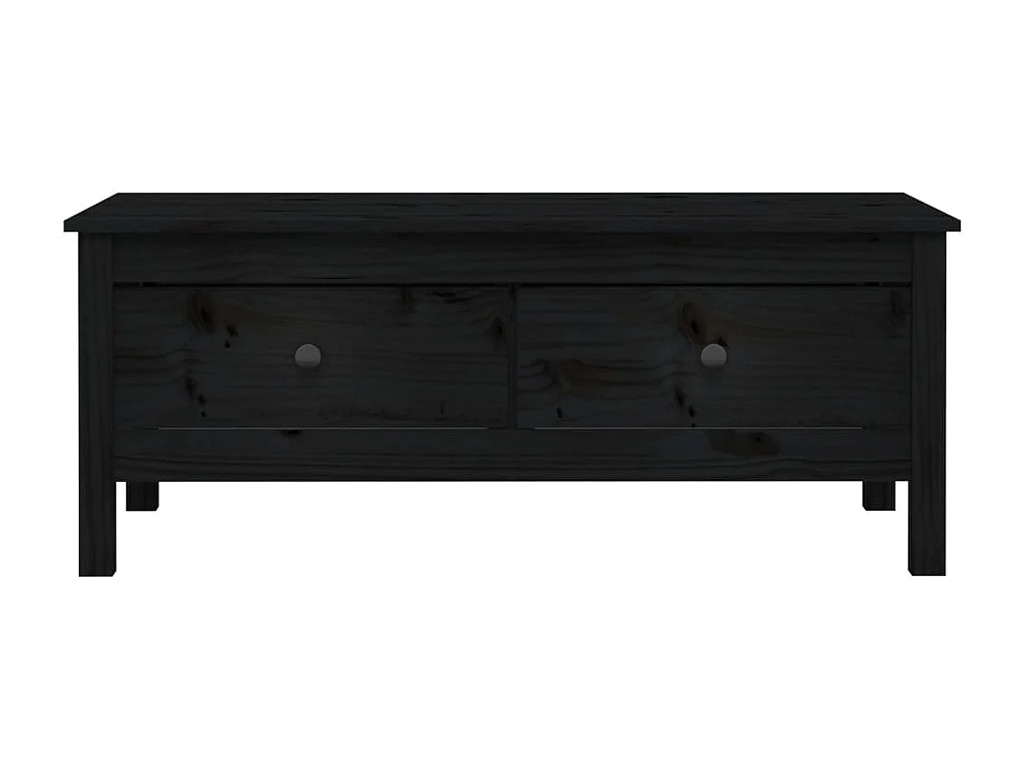 Mesa de centro 100x50x40 cm madeira de pinho maciça preto