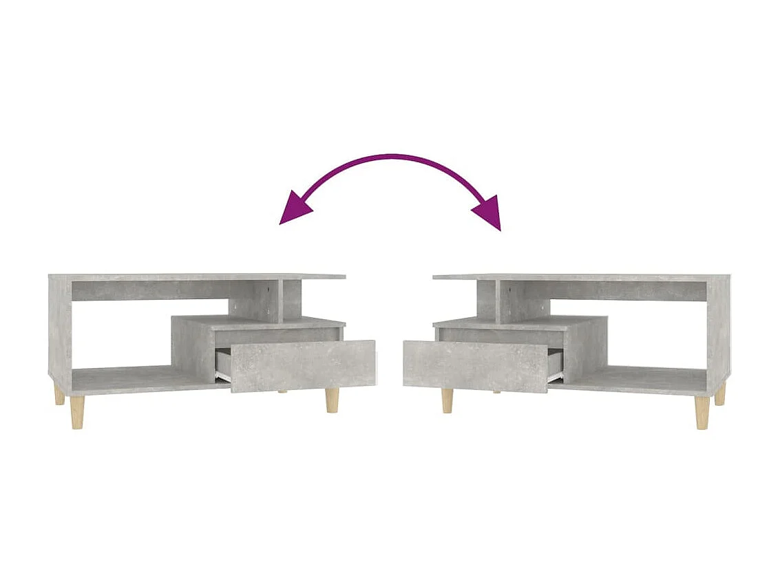 Salontafel 90x49x45 cm bewerkt hout betongrijs