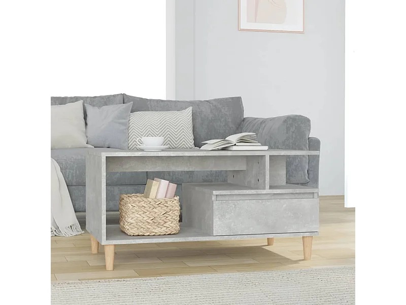Salontafel 90x49x45 cm bewerkt hout betongrijs