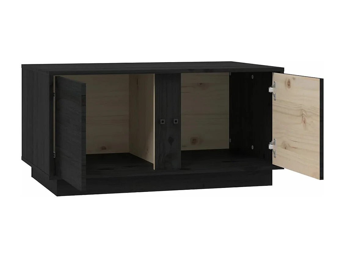 Couchtisch Schwarz 80x50x40 cm Massivholz Kiefer