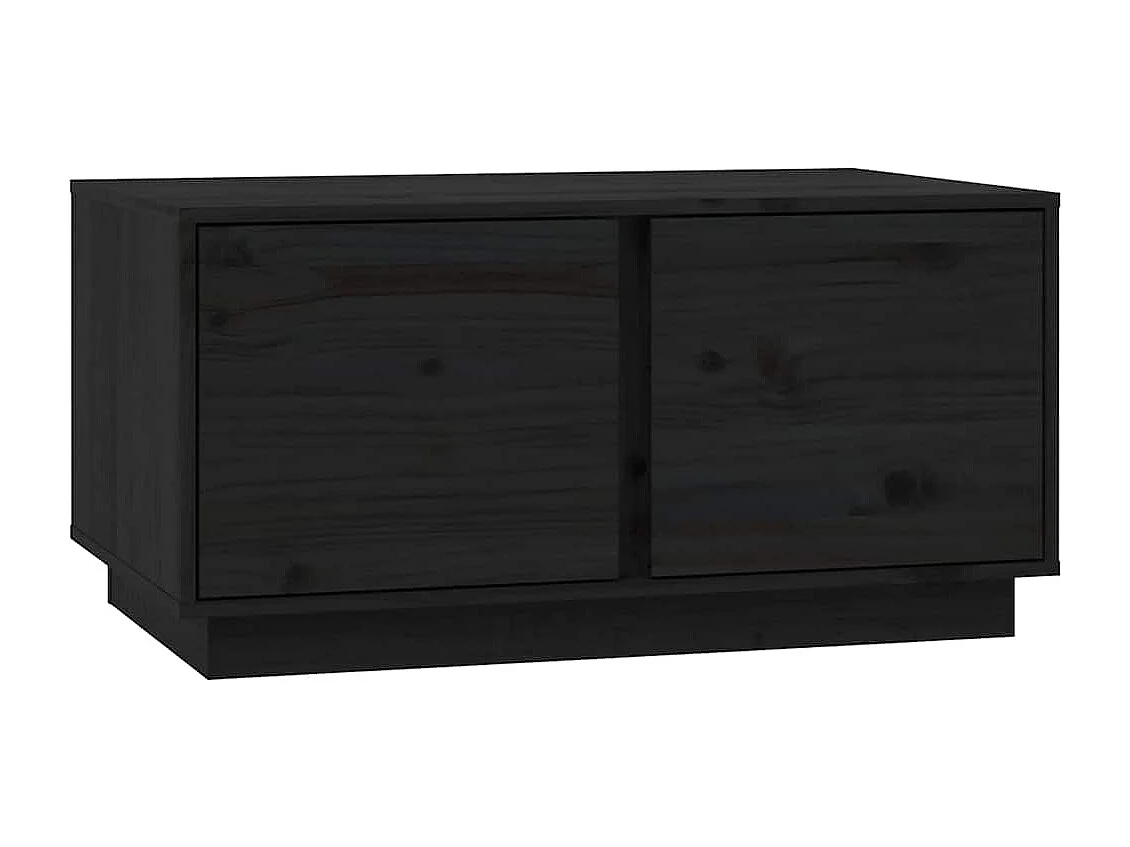 Mesa de centro 80x50x40 cm madeira de pinho maciça preto
