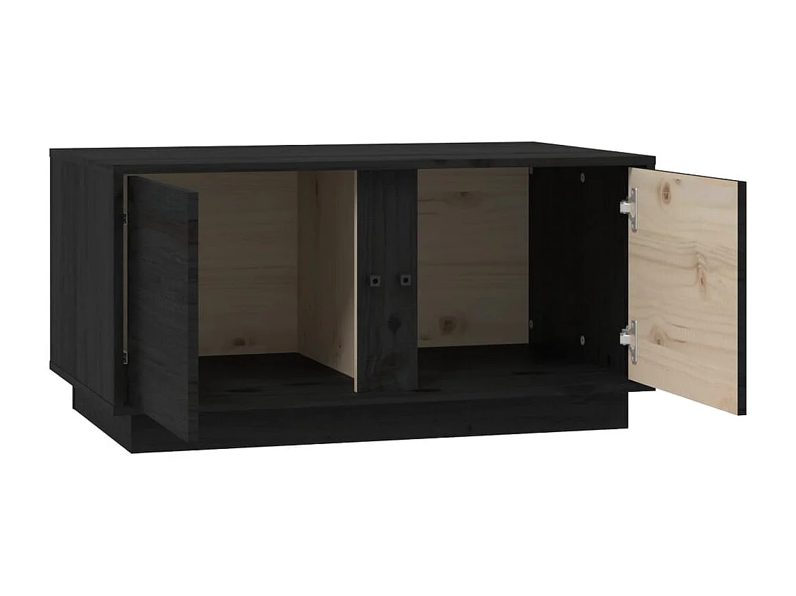 Mesa de centro 80x50x40 cm madeira de pinho maciça preto