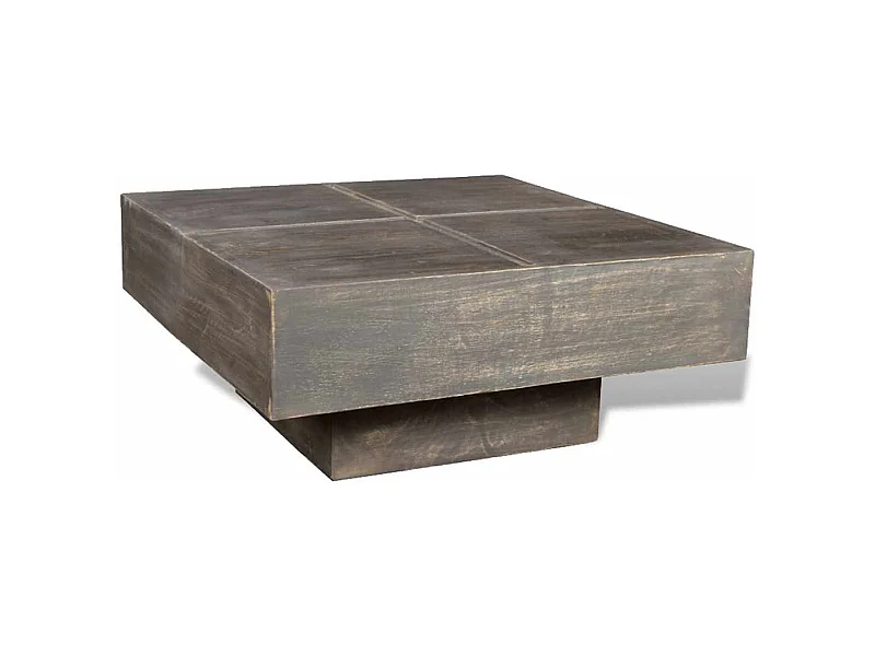Salontafel vierkant massief mangohout donkerbruin