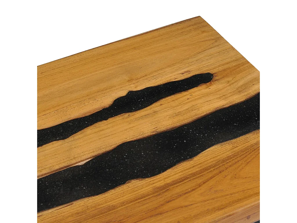 Table basse 100x50x40 cm Bois de teck massif et pierre de lave