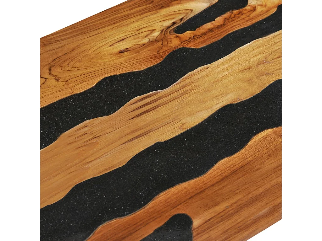 Table basse 100x50x40 cm Bois de teck massif et pierre de lave