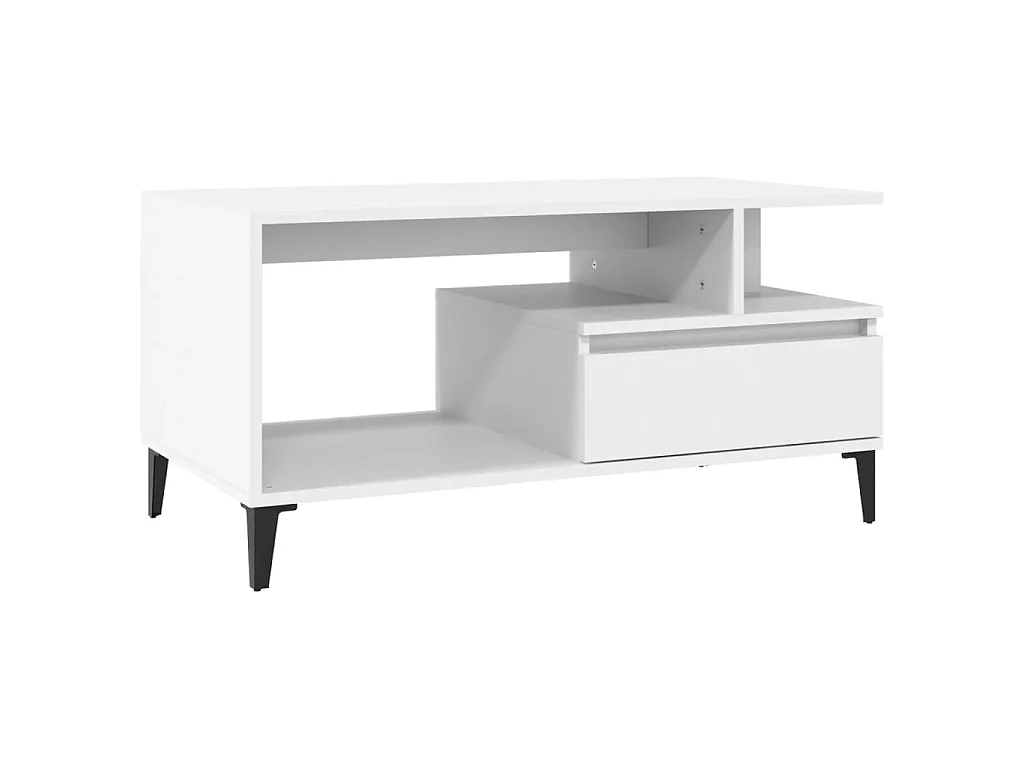 Salontafel 90x49x45 cm bewerkt hout wit