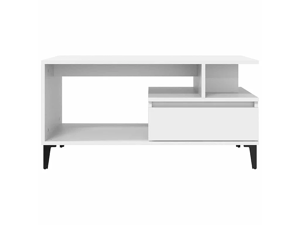 Tavolino da Salotto Bianco 90x49x45 cm in Legno Multistrato
