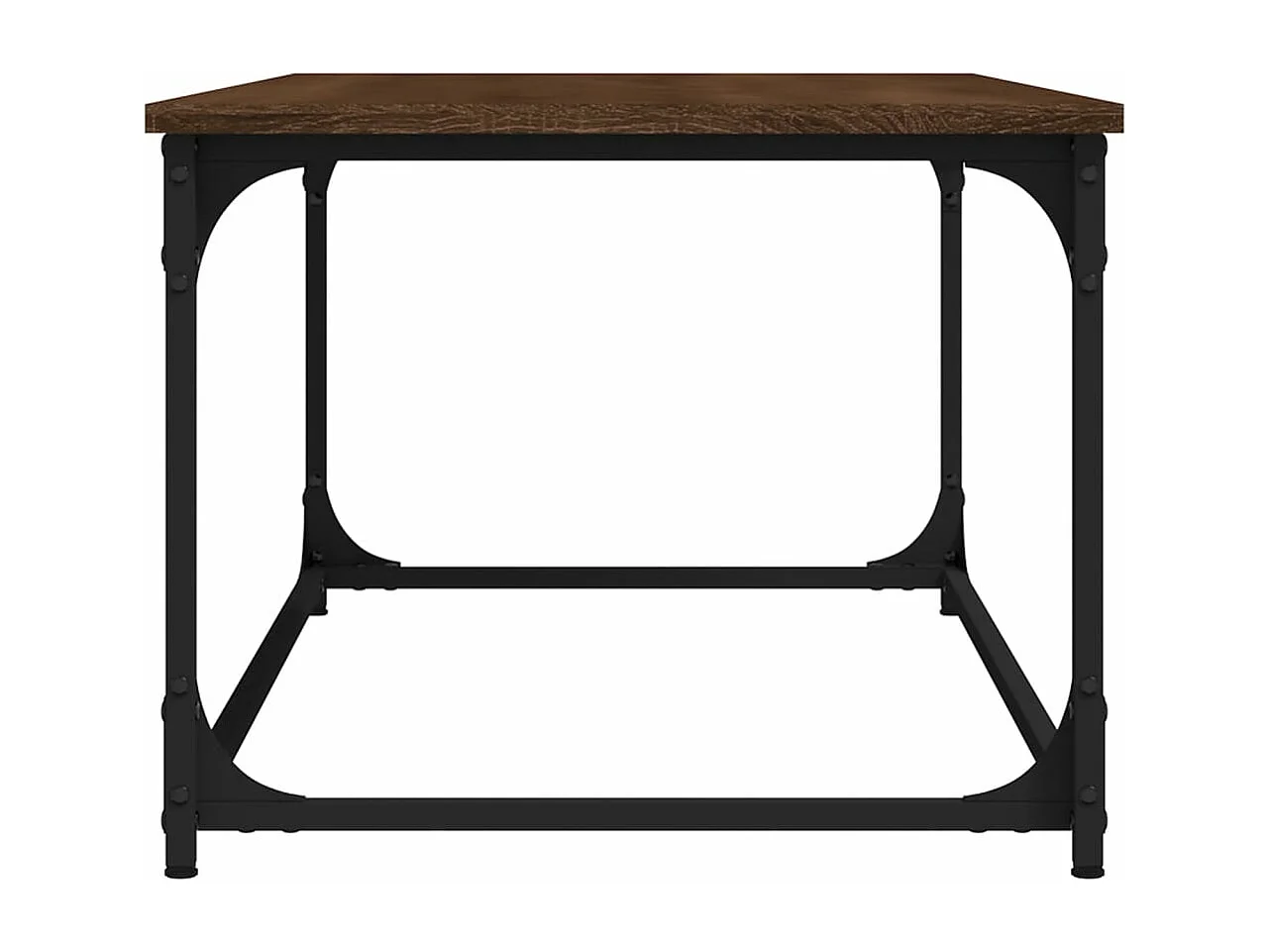 Table basse Chêne marron 102x50x40 cm Bois d'ingénierie et fer