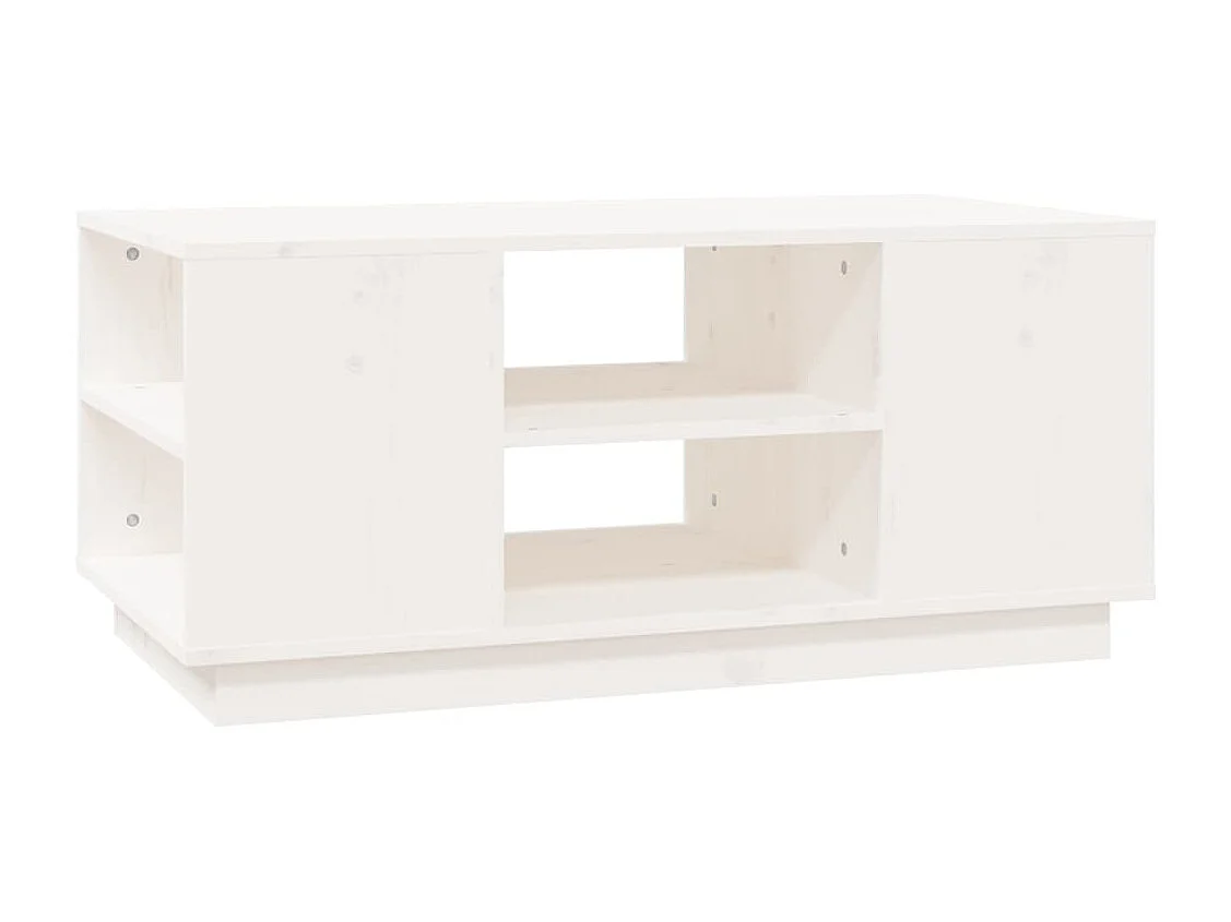 Table basse Blanc 90x49x40,5 cm Bois massif de pin