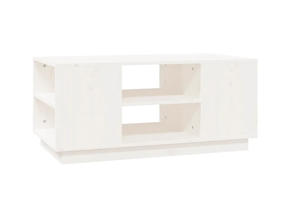 Couchtisch Weiß 90x49x40,5 cm Massivholz Kiefer