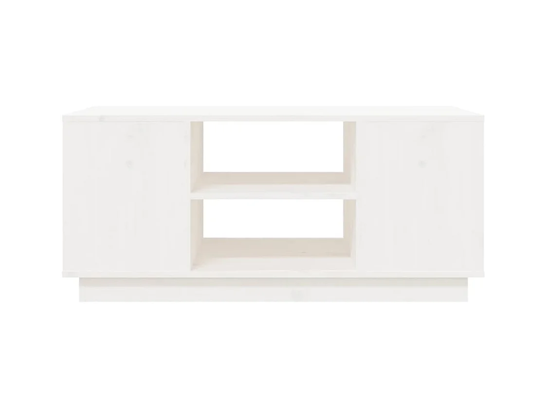 Couchtisch Weiß 90x49x40,5 cm Massivholz Kiefer