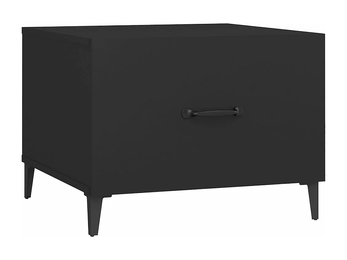 Tavolino da Salotto con Gambe in Metallo Nero 50x50x40 cm