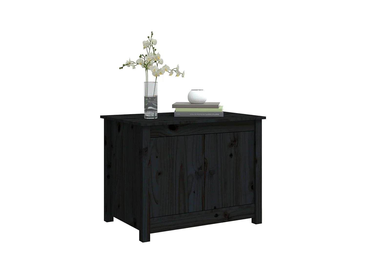 Mesa de centro 71x49x55 cm pinho maciço preto