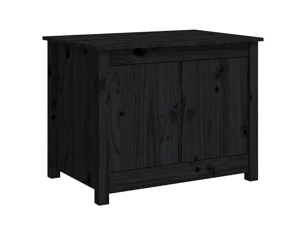 Table basse Noir 71x49x55 cm Bois massif de pin