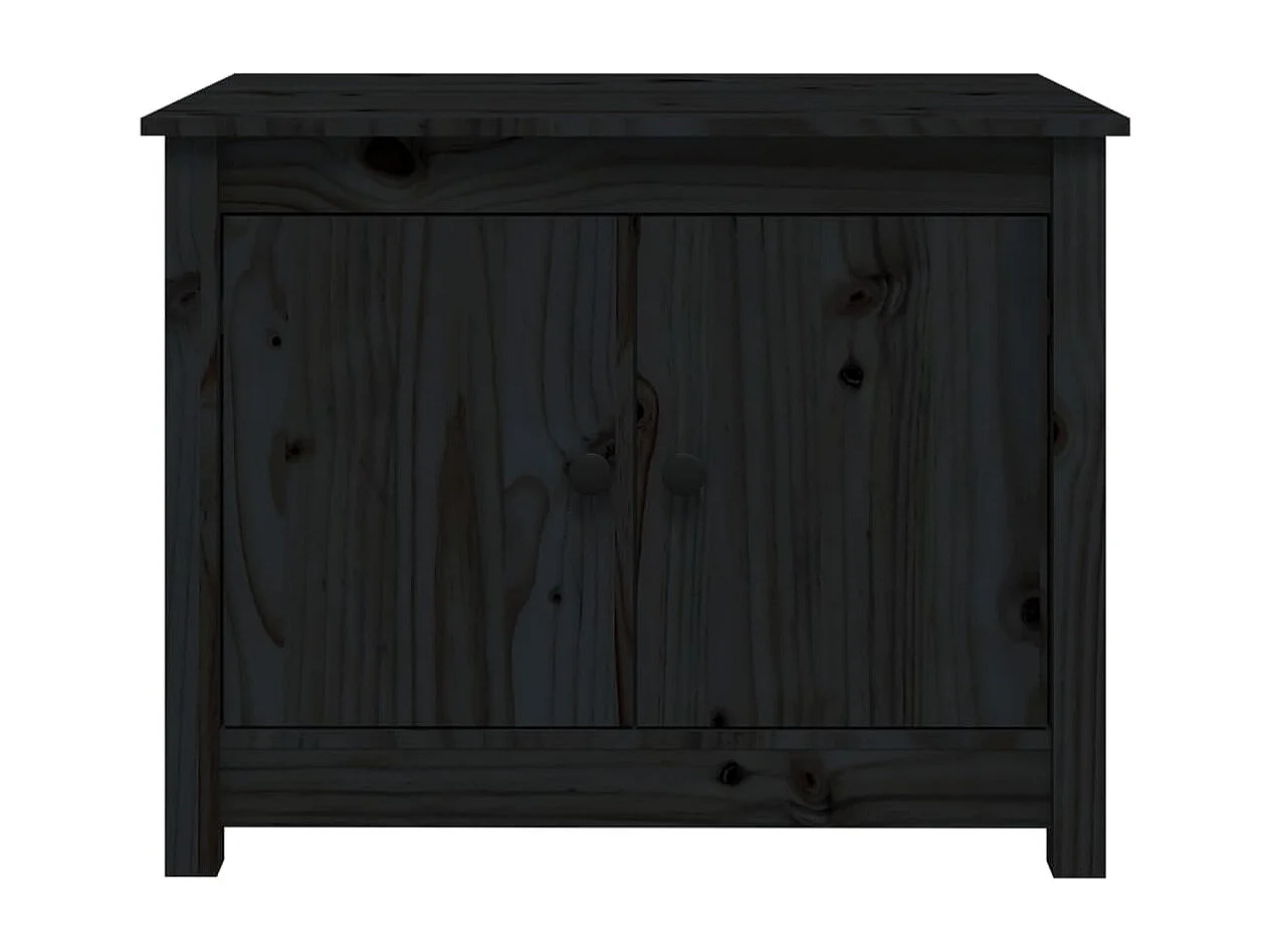 Table basse Noir 71x49x55 cm Bois massif de pin