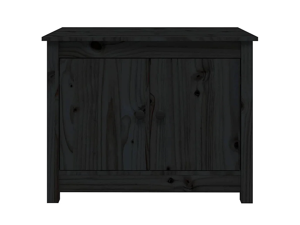 Tavolino da Salotto Nero 71x49x55cm in Legno Massello di Pino