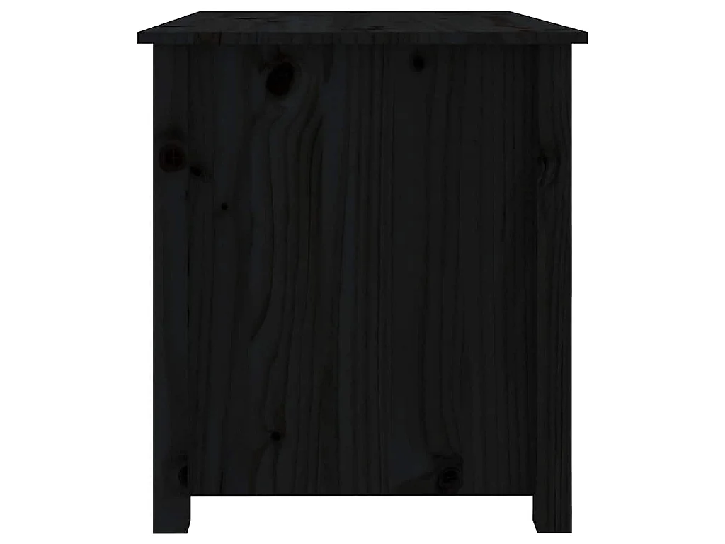 Tavolino da Salotto Nero 71x49x55cm in Legno Massello di Pino