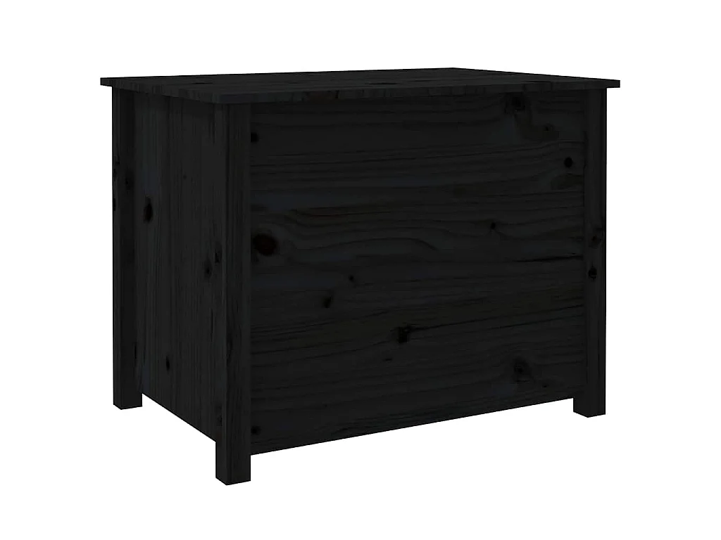 Tavolino da Salotto Nero 71x49x55cm in Legno Massello di Pino