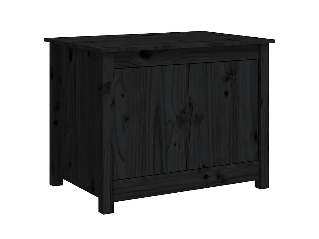 Mesa de centro de madera maciza de pino negro 71x49x55 cm