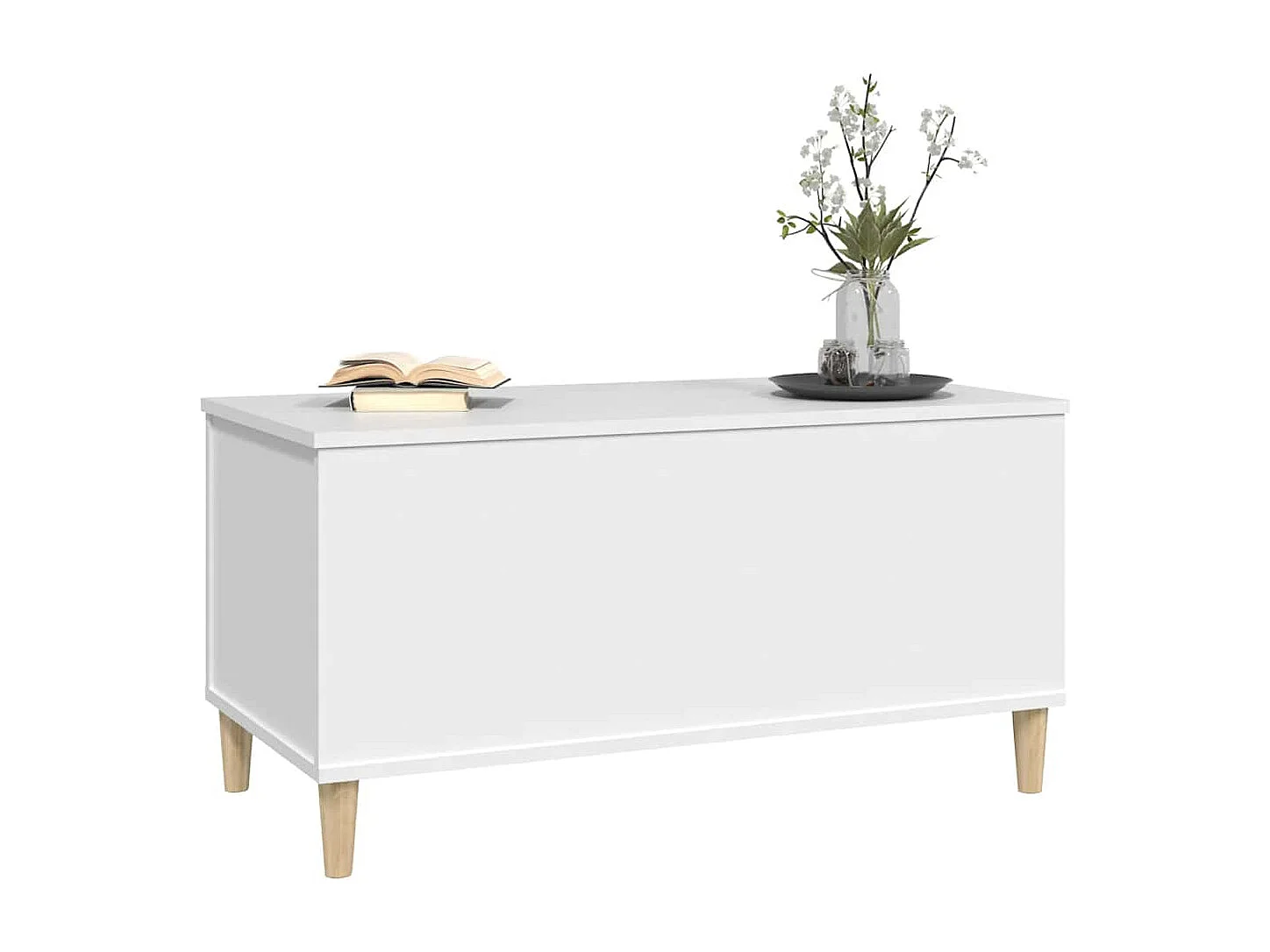Salontafel 90x44,5x45 cm bewerkt hout wit