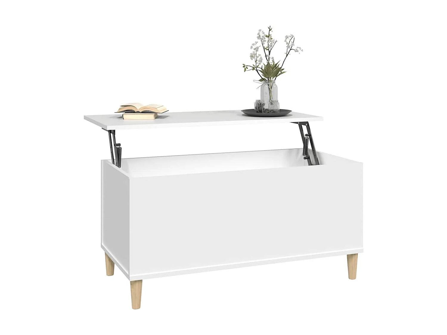 Salontafel 90x44,5x45 cm bewerkt hout wit