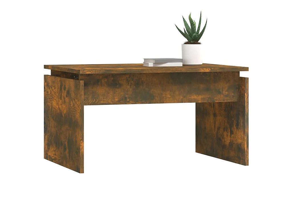 Table basse Chêne fumé 68x50x38 cm Bois d'ingénierie