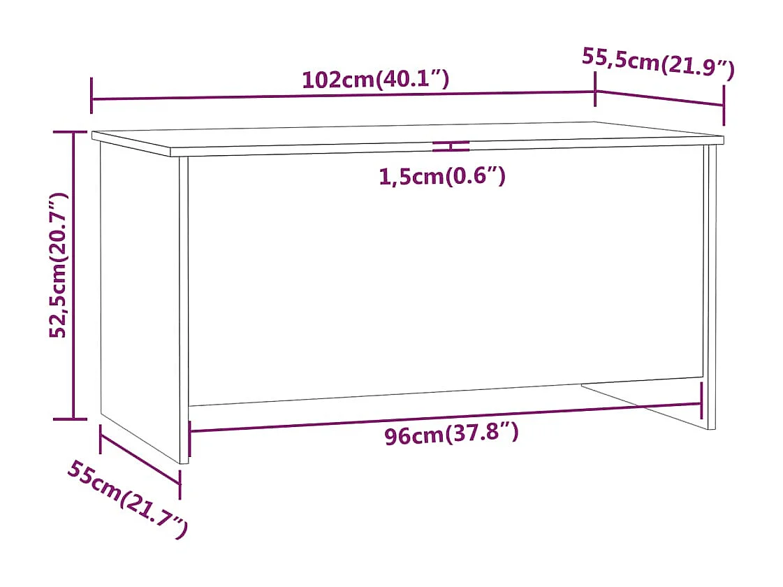 Table basse Chêne marron 102x55,5x52,5 cm Bois d'ingénierie