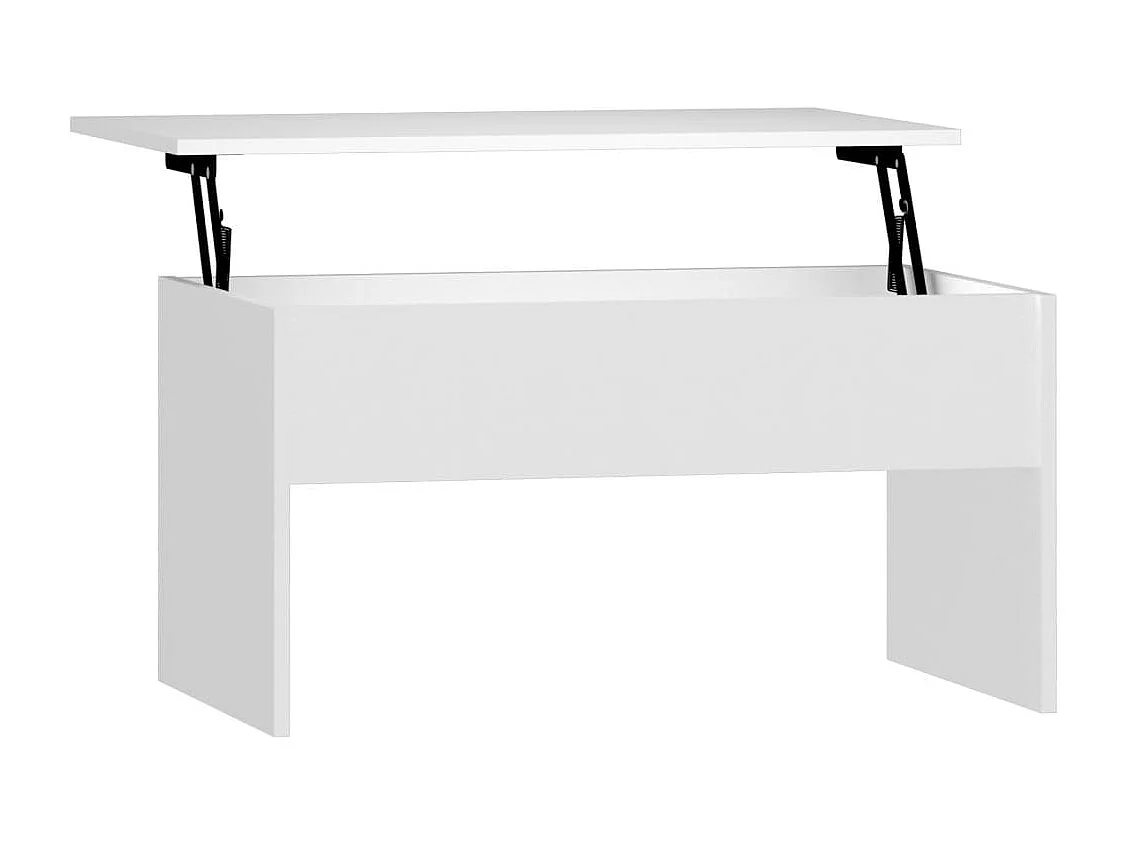 Table basse Blanc 80x50,5x41,5 cm Bois d'ingénierie