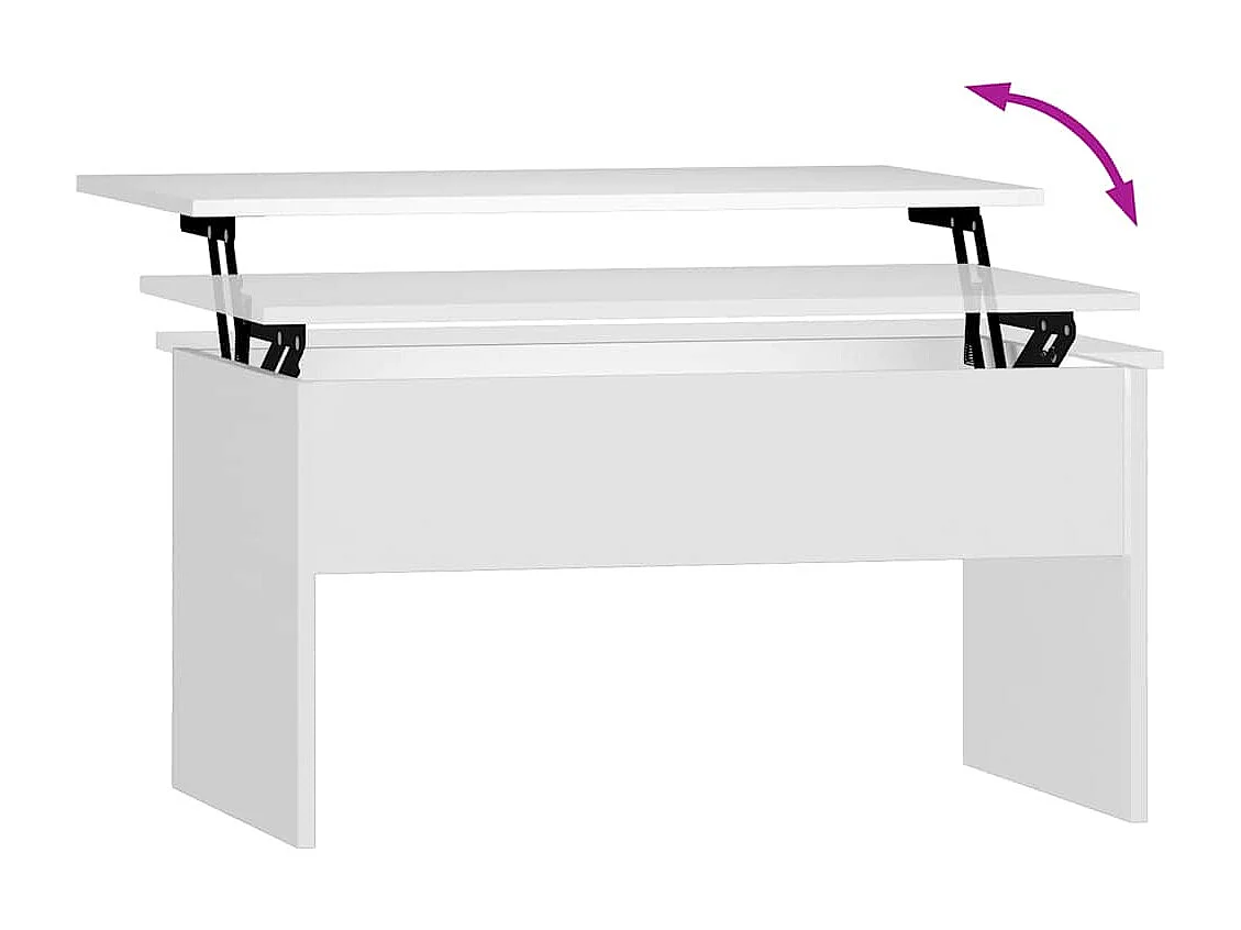 Table basse Blanc 80x50,5x41,5 cm Bois d'ingénierie