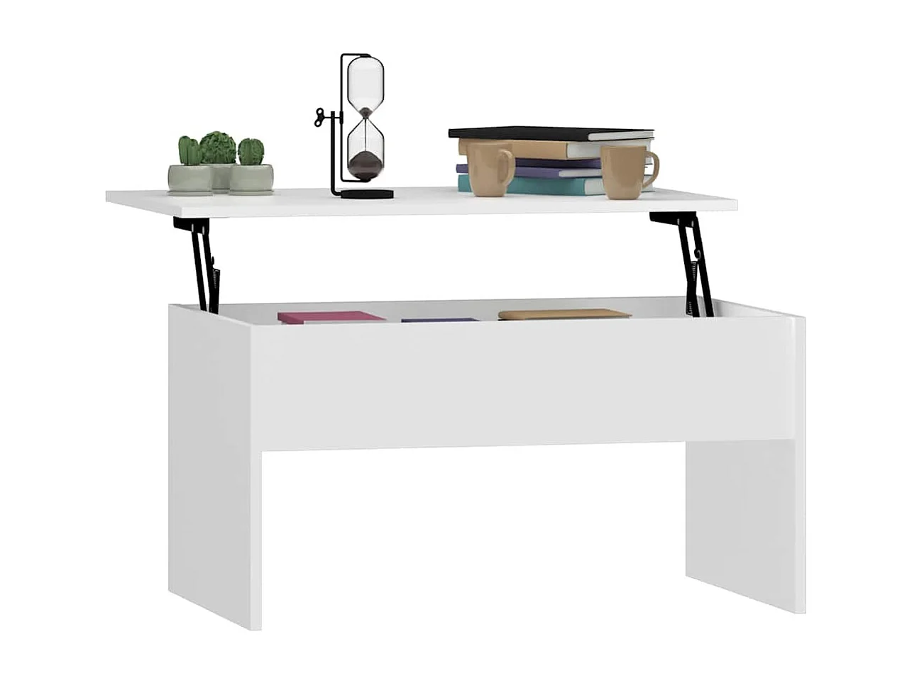 Table basse Blanc 80x50,5x41,5 cm Bois d'ingénierie