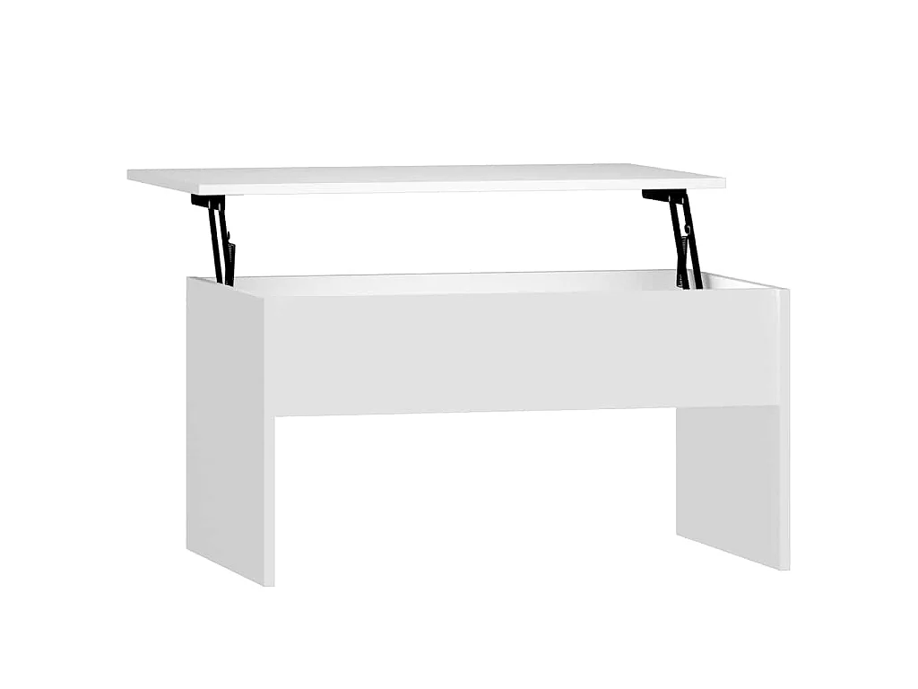 Table basse Blanc 80x50,5x41,5 cm Bois d'ingénierie