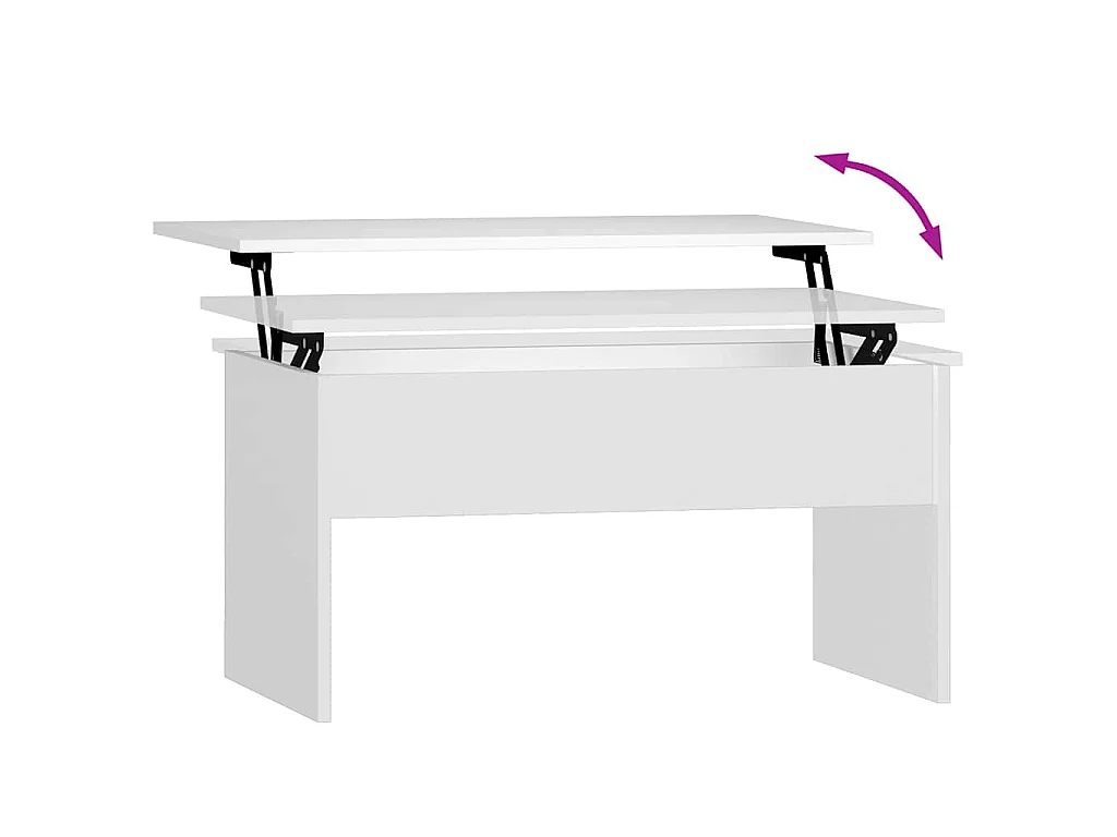 Table basse Blanc 80x50,5x41,5 cm Bois d'ingénierie
