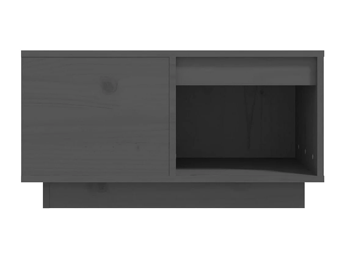 Mesa de centro de madera maciza de pino gris 60x61x32,5 cm