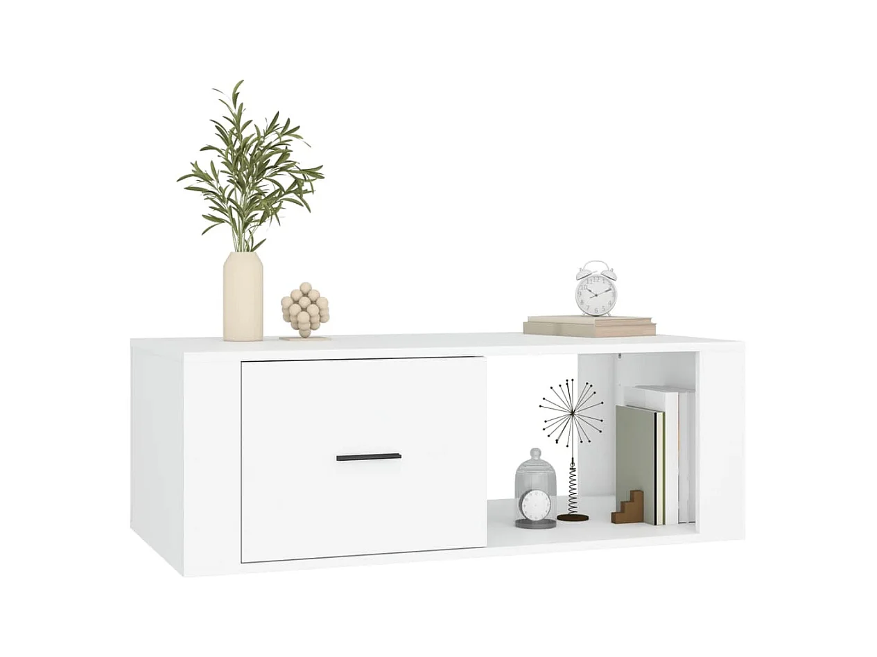 Table basse Blanc 100x50,5x35 cm Bois d'ingénierie