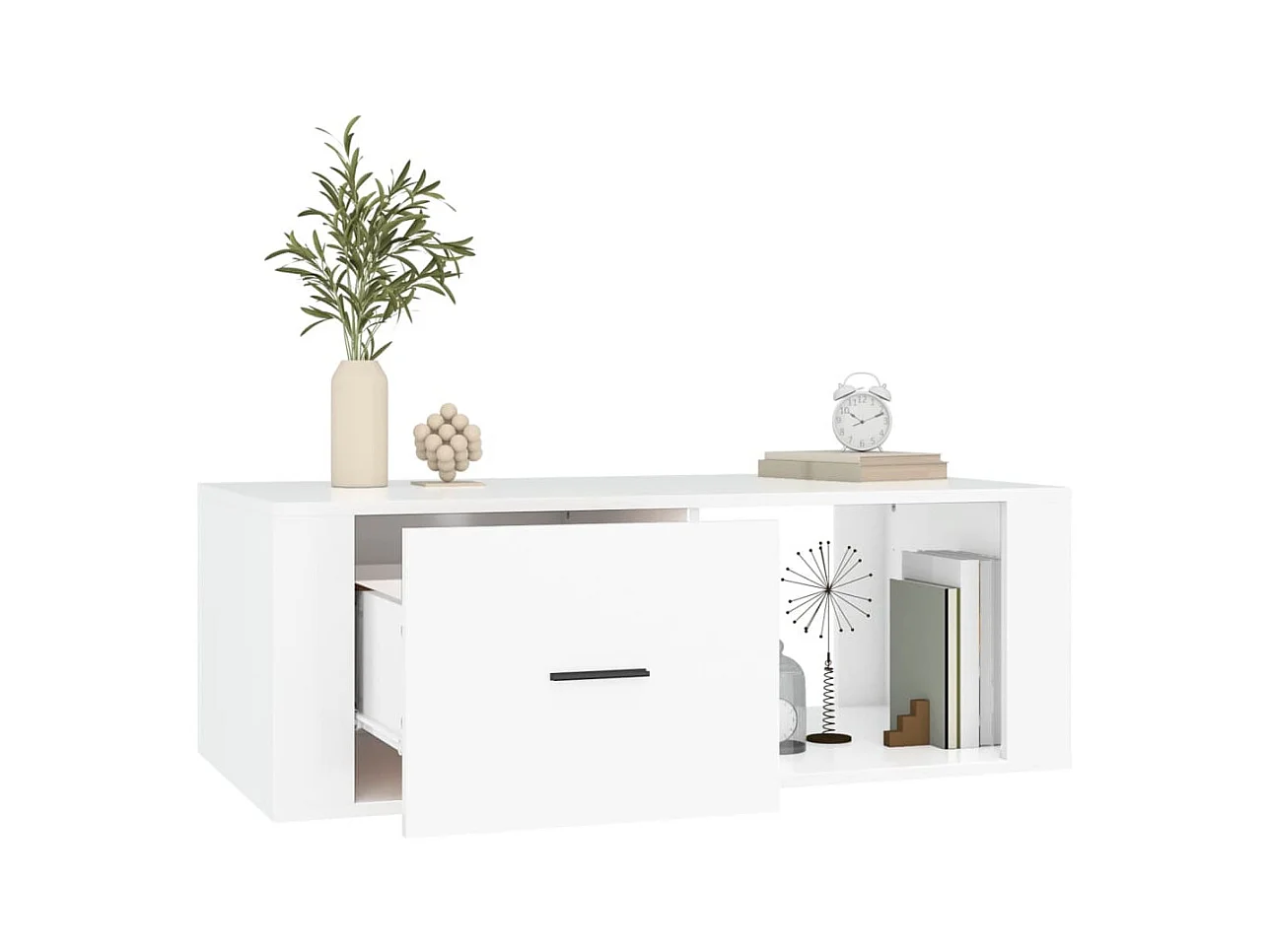 Table basse Blanc 100x50,5x35 cm Bois d'ingénierie