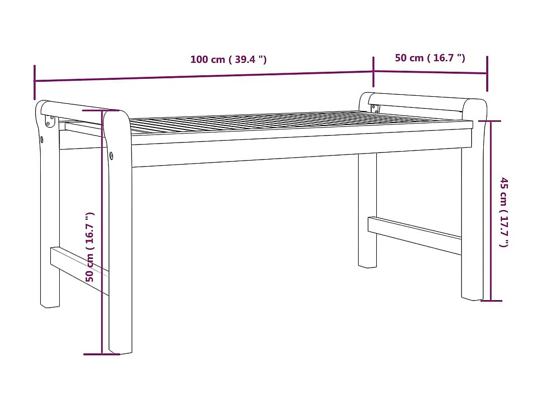 Table basse 100x50x50 cm Bois d'acacia massif