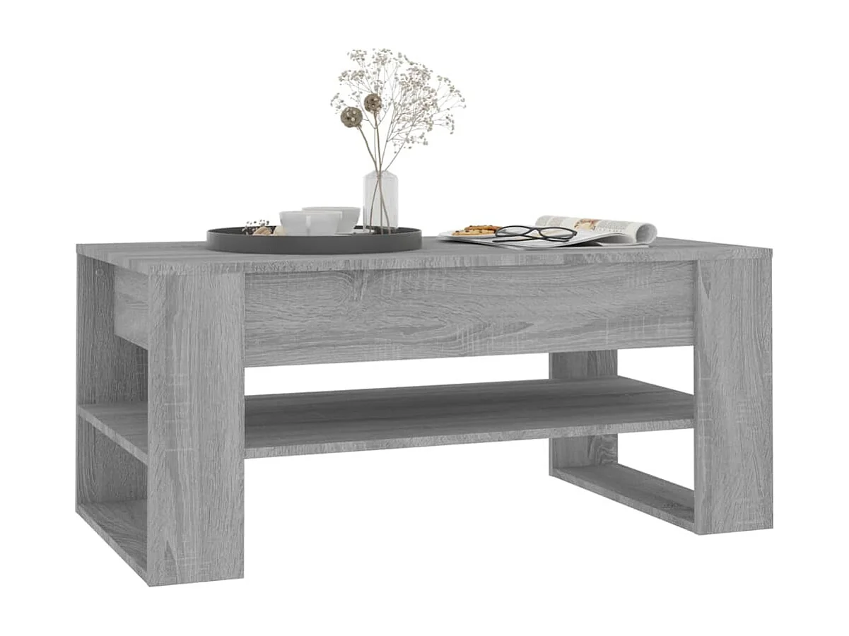 Table basse sonoma gris 102x55x45 cm bois d'ingénierie