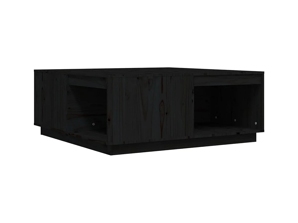 Table basse Noir 100x101x40,5 cm Bois massif de pin