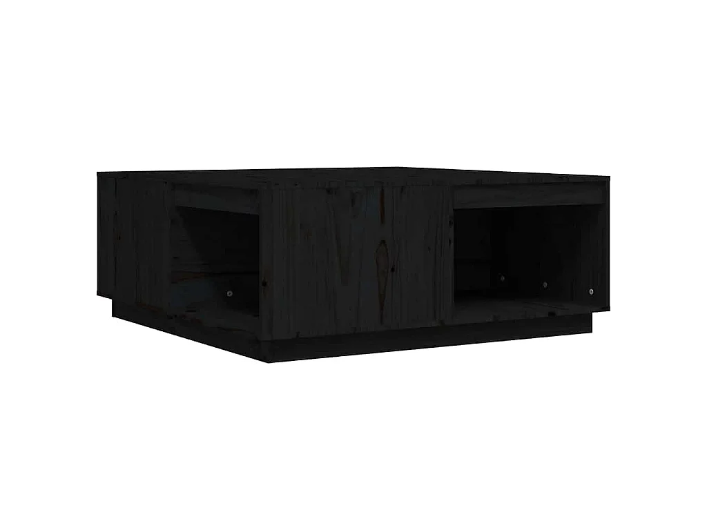 Mesa de centro 100x101x40,5 cm madeira de pinho maciça preto