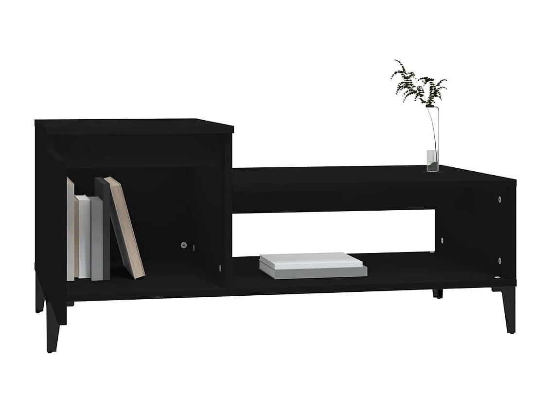 Table basse Noir 100x50x45 cm Bois d'ingénierie