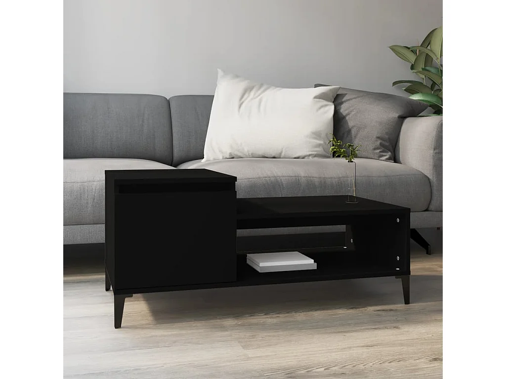 Table basse Noir 100x50x45 cm Bois d'ingénierie