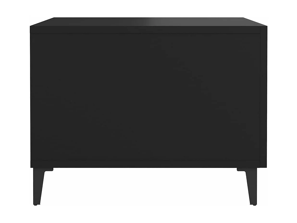 Tables basses avec pieds en métal 2 pcs Noir 50x50x40 cm