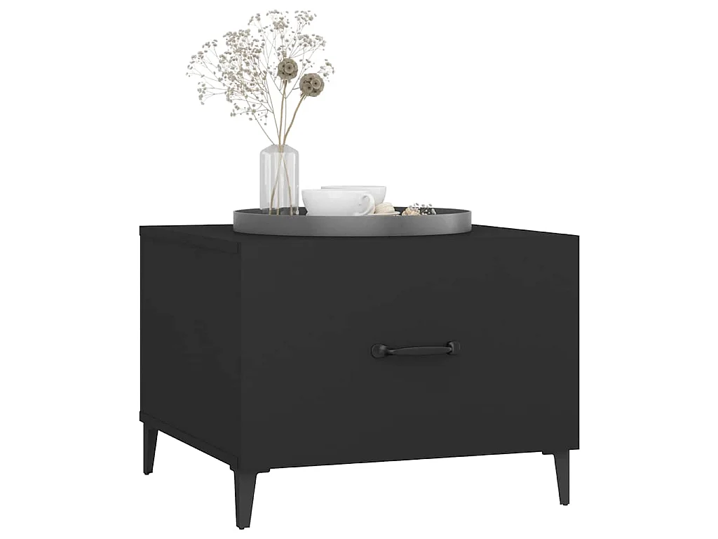 Tables basses avec pieds en métal 2 pcs Noir 50x50x40 cm