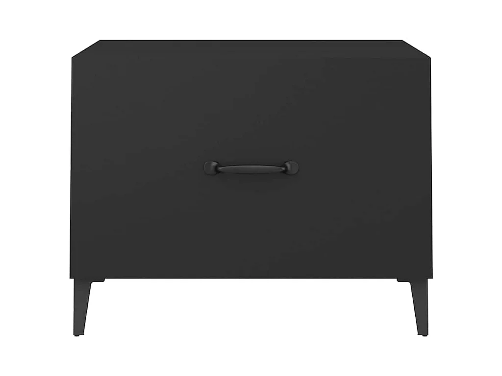Tables basses avec pieds en métal 2 pcs Noir 50x50x40 cm